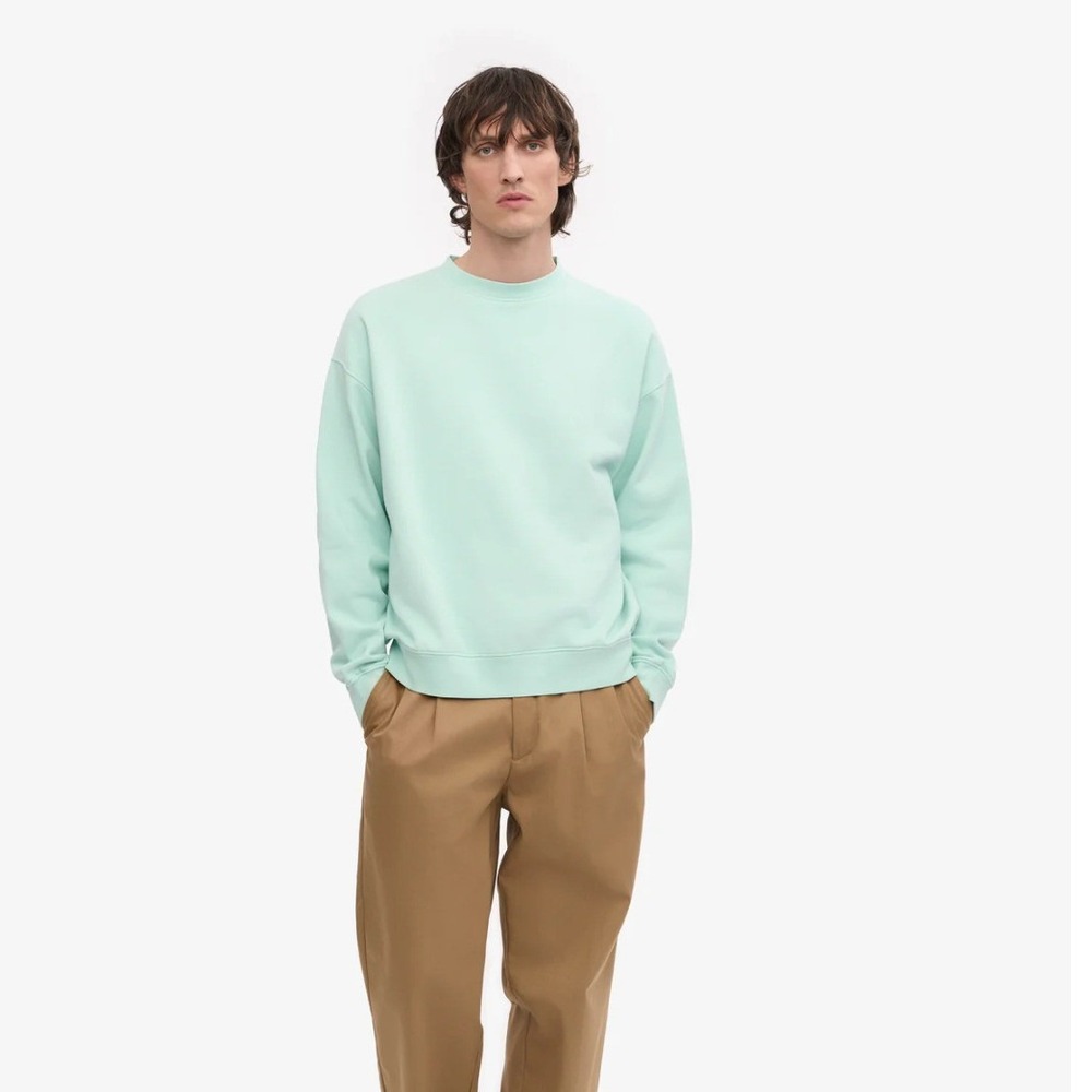 Colorful Standard Crewneck Sweatshirt Mens Medium Seafoam Green Organic Cotton‎